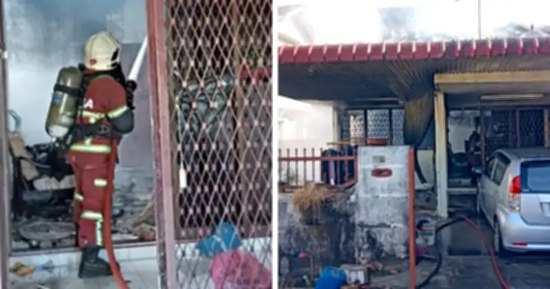 Pasukan Bomba Selamatkan Lelaki Terperangkap Dalam Rumah Terbakar di Bukit Mertajam