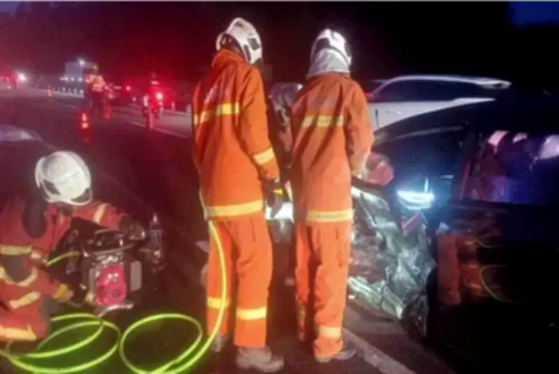 Wanita Maut, Dua Cedera Parah Dalam Kemalangan Tiga Kenderaan di PLUS Arah Utara