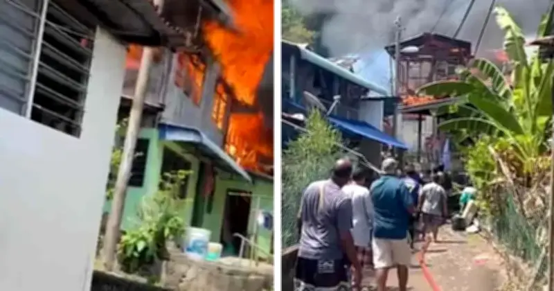 11 Rumah Musnah Dalam Kebakaran Di Kampung Din Manbo, Batu Ferringhi