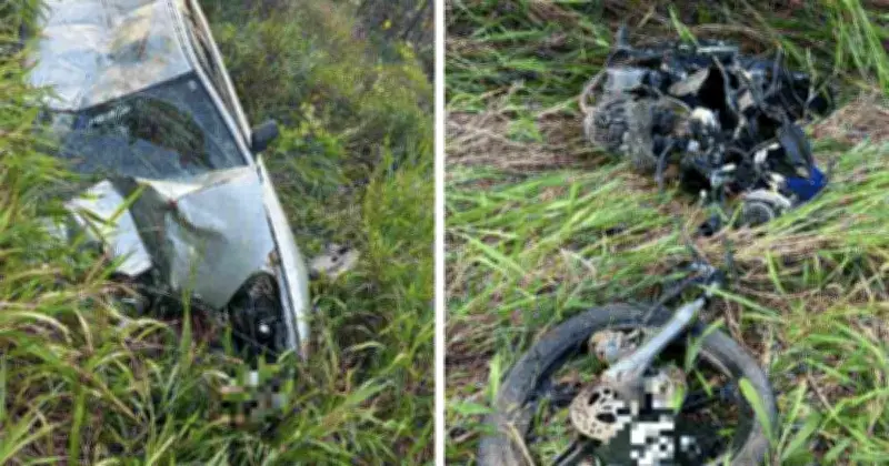 Dua Beranak Maut dalam Nahas Motosikal Bertembung Kereta di Sandakan