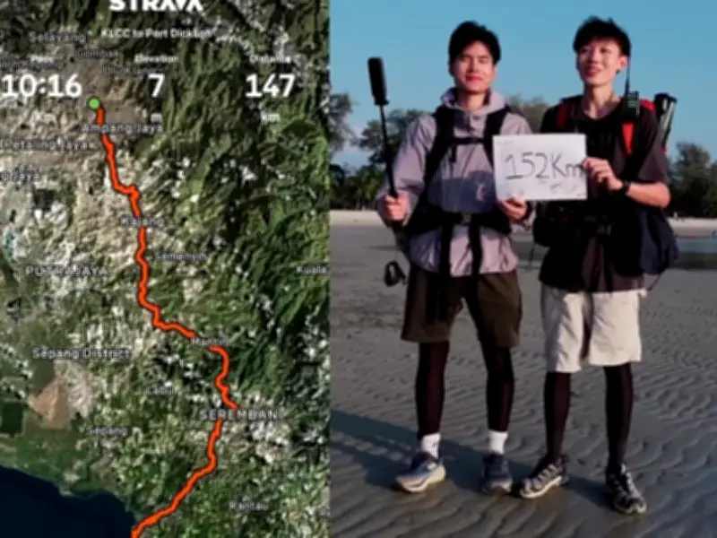 Dua Rakan Berjalan Kaki 150km dari KLCC ke Port Dickson, Menyentuh Hati Rakyat Malaysia