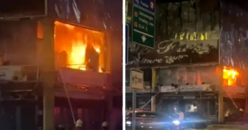 Kebakaran Tengah Malam Musnahkan 70% Kedai Perabot di Bukit Bintang