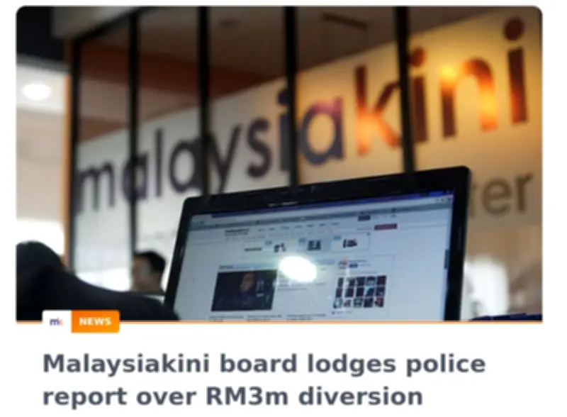 Malaysiakini Rugi RM3 Juta Didakwa Diseleweng Bekas Kakitangan Utama