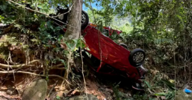Pemandu Maut Selepas Kereta Terjunam Cerun dan Merempuh Pokok di Kuala Krai