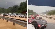 Banjir Kilat di KM287 PLUS Berhampiran Nilai Halang Semua Lorong, Ratusan Kenderaan Terperangkap