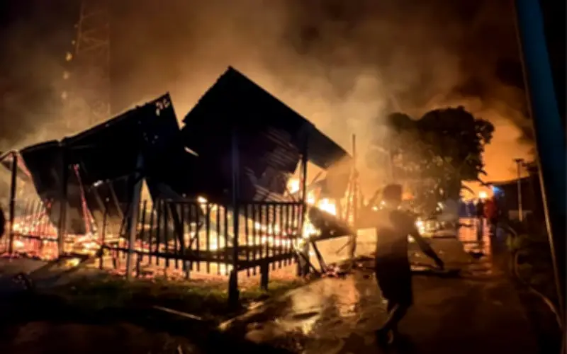 30 rumah musnah dalam kebakaran di Kampung Karamunting Sandakan