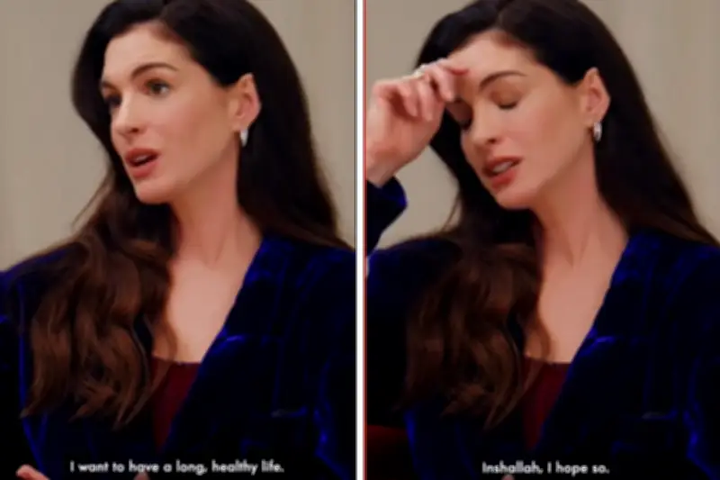 Anne Hathaway terima Al-Quran dari peminat di London selepas guna 'Insya-Allah'