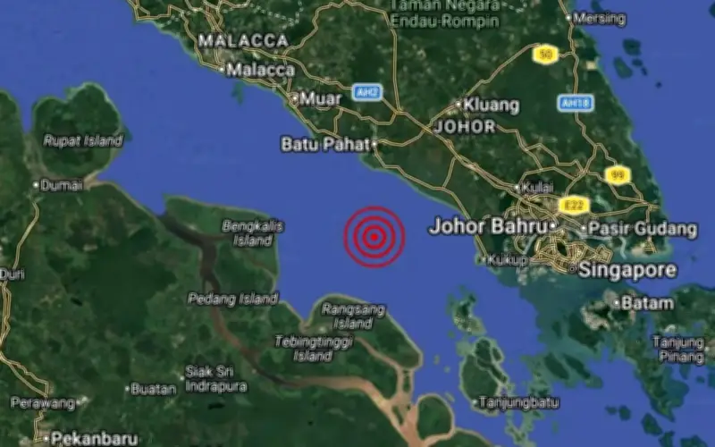 Gempa Bumi Kecil 3.1 Magnitud Berlaku di Perairan Batu Pahat