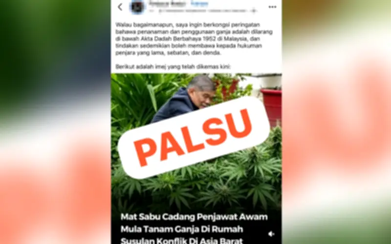 Imej Palsu Galak Tanam Ganja, Pejabat Mat Sabu Buat Laporan ke SKMM