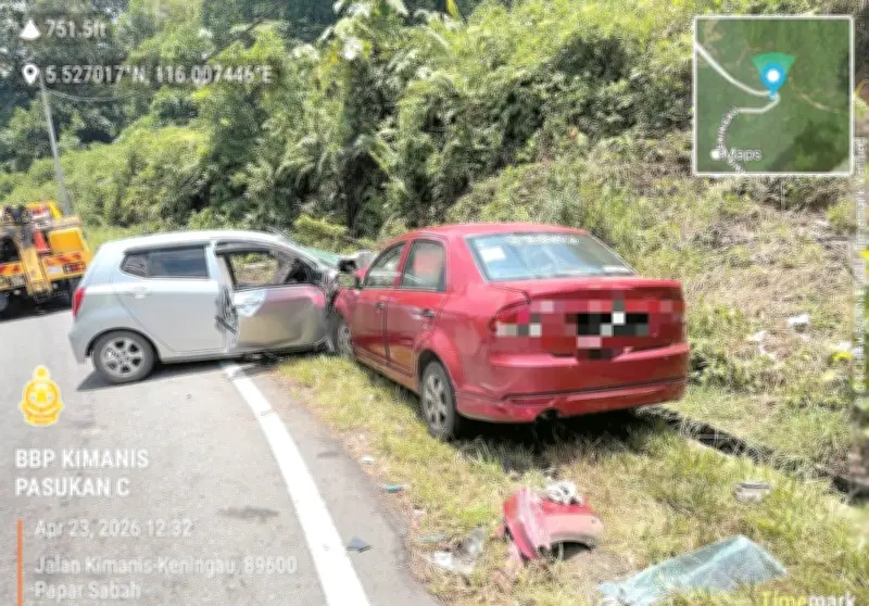 Kemalangan maut di Kimanis: Dua maut, seorang cedera