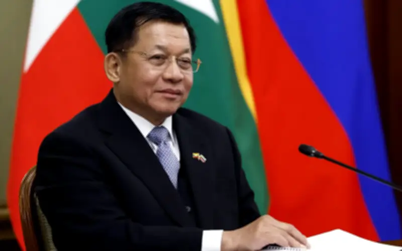 Ketua Junta Myanmar Min Aung Hlaing Mengangkat Sumpah Sebagai Presiden