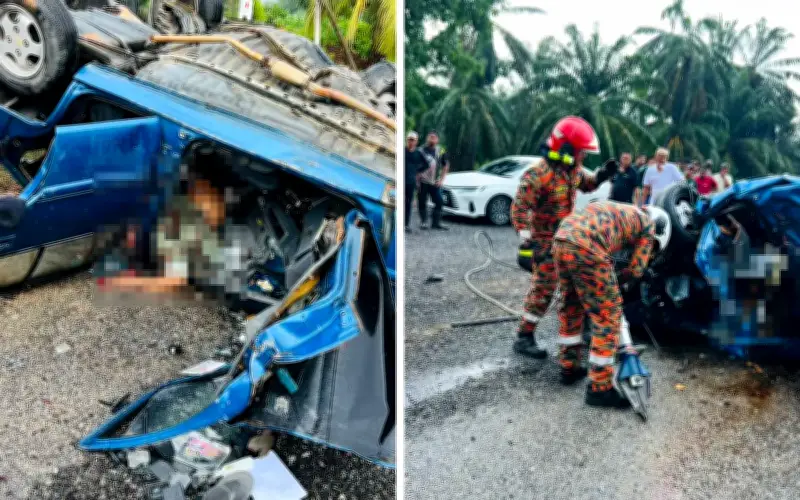Lelaki Maut, Isteri Cedera Parah Selepas Kereta Terbabas Langgar Pembahagi Jalan