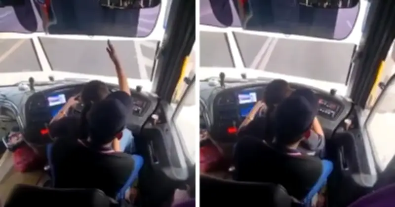 Polis Buru Pemandu Bas Ekspres dan Wanita dalam Video Viral Bahaya