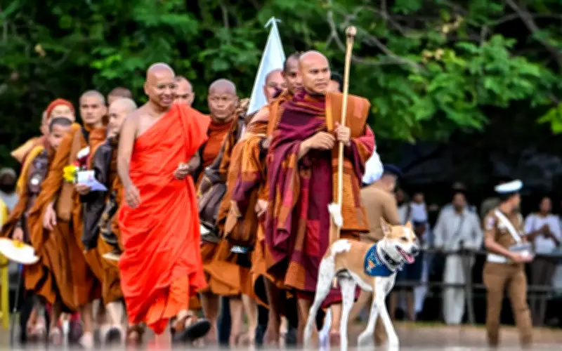 Rahib Vietnam tamatkan perjalanan tanpa alas kaki di Sri Lanka dengan anjing dan rayuan keamanan