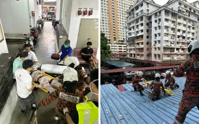 Lelaki Cedera Parah Jatuh Dari Tingkat Lima Pangsapuri di Jelutong