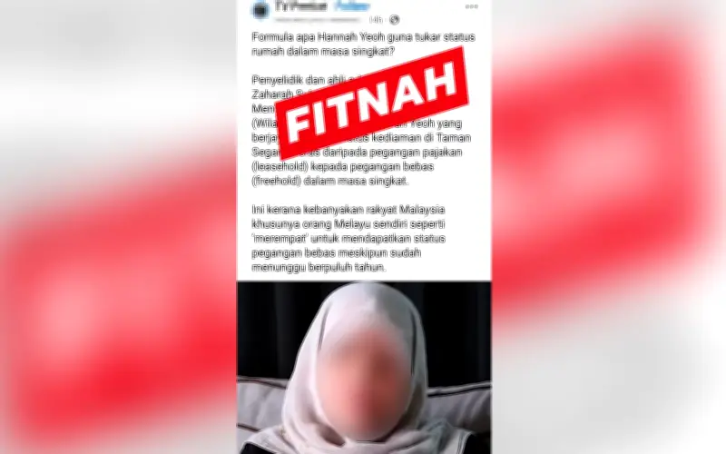 Hannah Yeoh buat laporan polis fitnah tukar status hartanah
