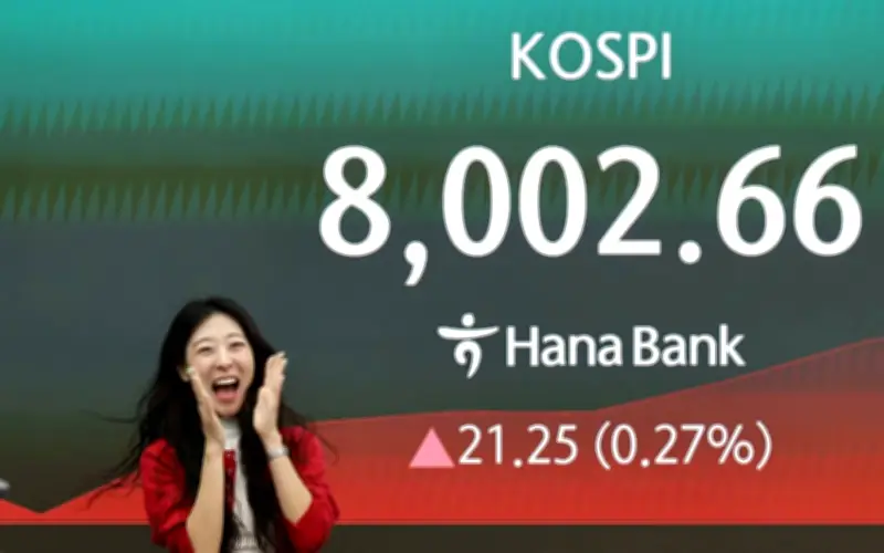 Lonjakan saham AI dorong indeks Kospi Seoul melebihi 8,000 mata