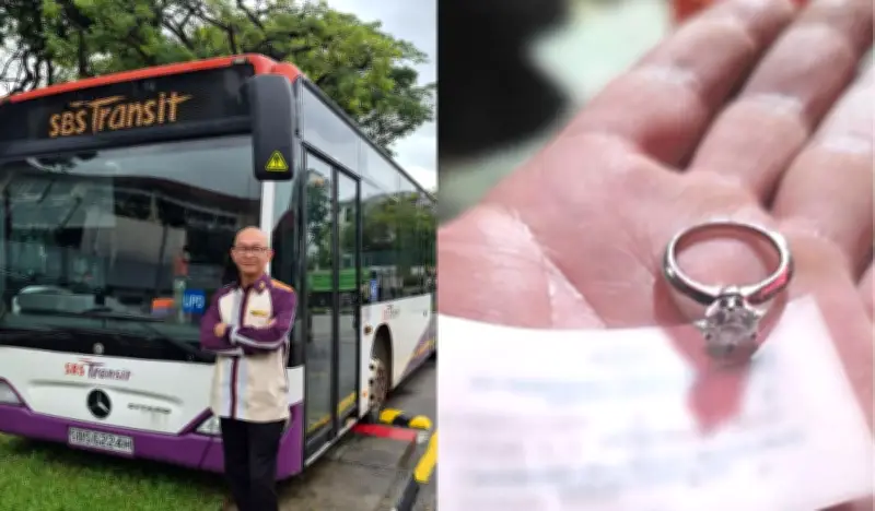Pemandu bas Singapura dipuji pulangkan cincin berlian bernilai RM110,000