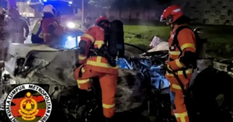 Dua rentung, seorang selamat dalam nahas kereta terbakar di DUKE