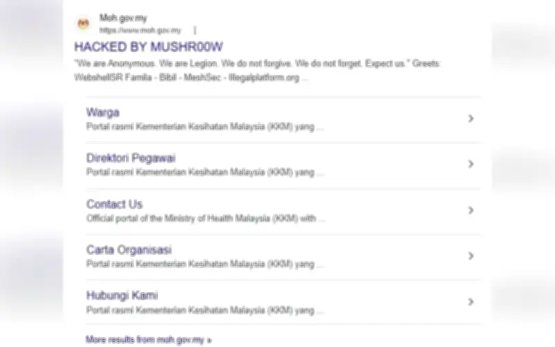 KKM sahkan laman web digodam, siasatan sedang dijalankan