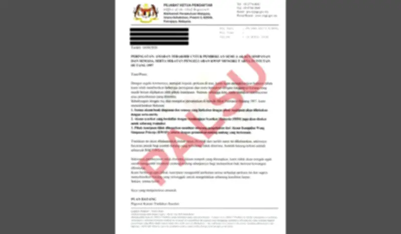 Mahkamah Malaysia amaran notis hutang palsu ancam bank akaun beku