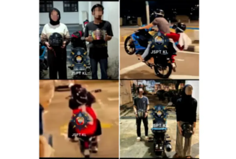 Polis Tangkap Enam Individu, Empat Bawah Umur, Atas Aksi Wheelie Bahaya Di KL