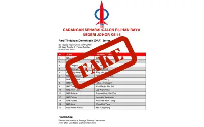 DAP Johor nafi kesahihan senarai calon PRN yang tular di media sosial