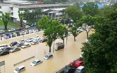 Projek Pam Kolam Takungan Banjir Kilat di George Town Hampir Siap