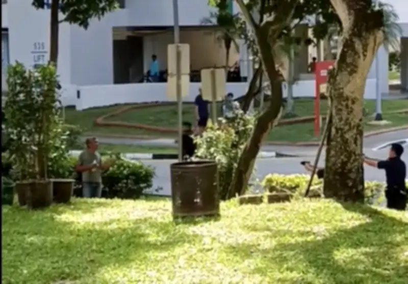 Lelaki di Singapura ditembak alat kejut dan ditahan selepas mengayun gergaji